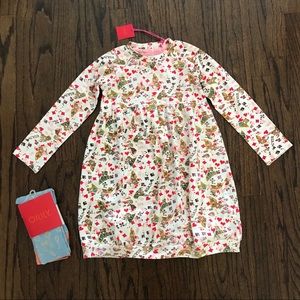 NWT Oilily Alice In Wonderland Dress + Tights